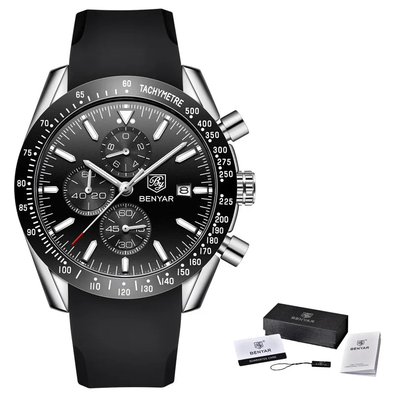 Men Watch BENYAR Top Brand Luxury Full Steel Business Quartz Watch Men Casual Waterproof Sports Watches Clock Relogio Masculino - Overture Gifts