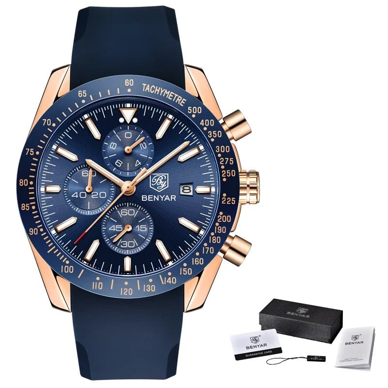 Men Watch BENYAR Top Brand Luxury Full Steel Business Quartz Watch Men Casual Waterproof Sports Watches Clock Relogio Masculino - Overture Gifts