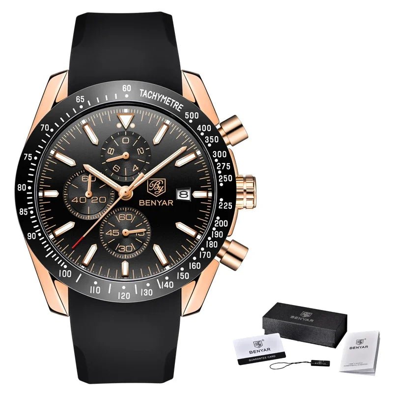 Men Watch BENYAR Top Brand Luxury Full Steel Business Quartz Watch Men Casual Waterproof Sports Watches Clock Relogio Masculino - Overture Gifts