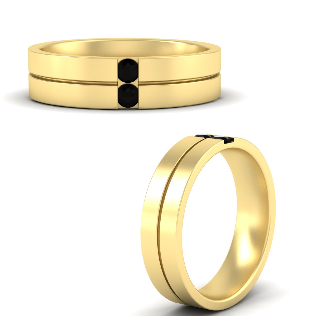 Mens 2 Stone Band