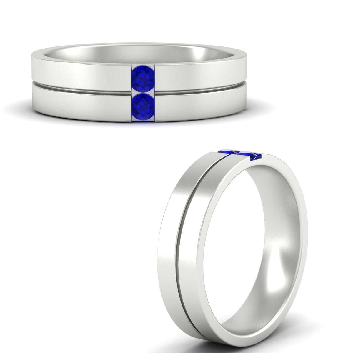 Mens 2 Stone Band