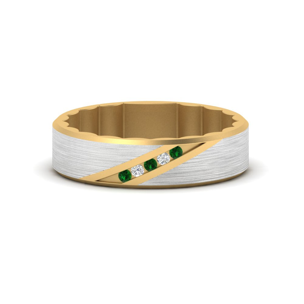 Brush Finish 2 Tone Promise Ring