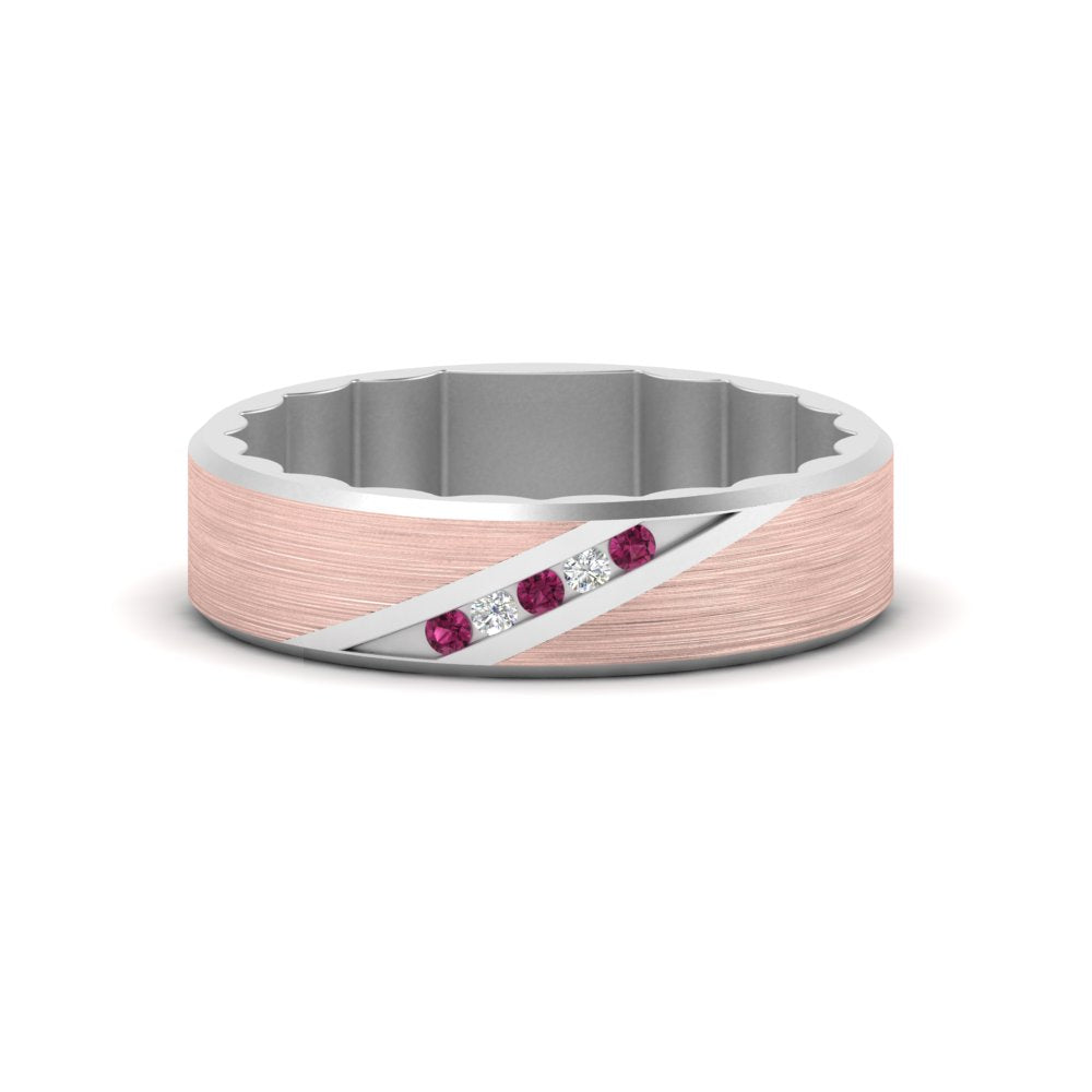 Brush Finish 2 Tone Promise Ring