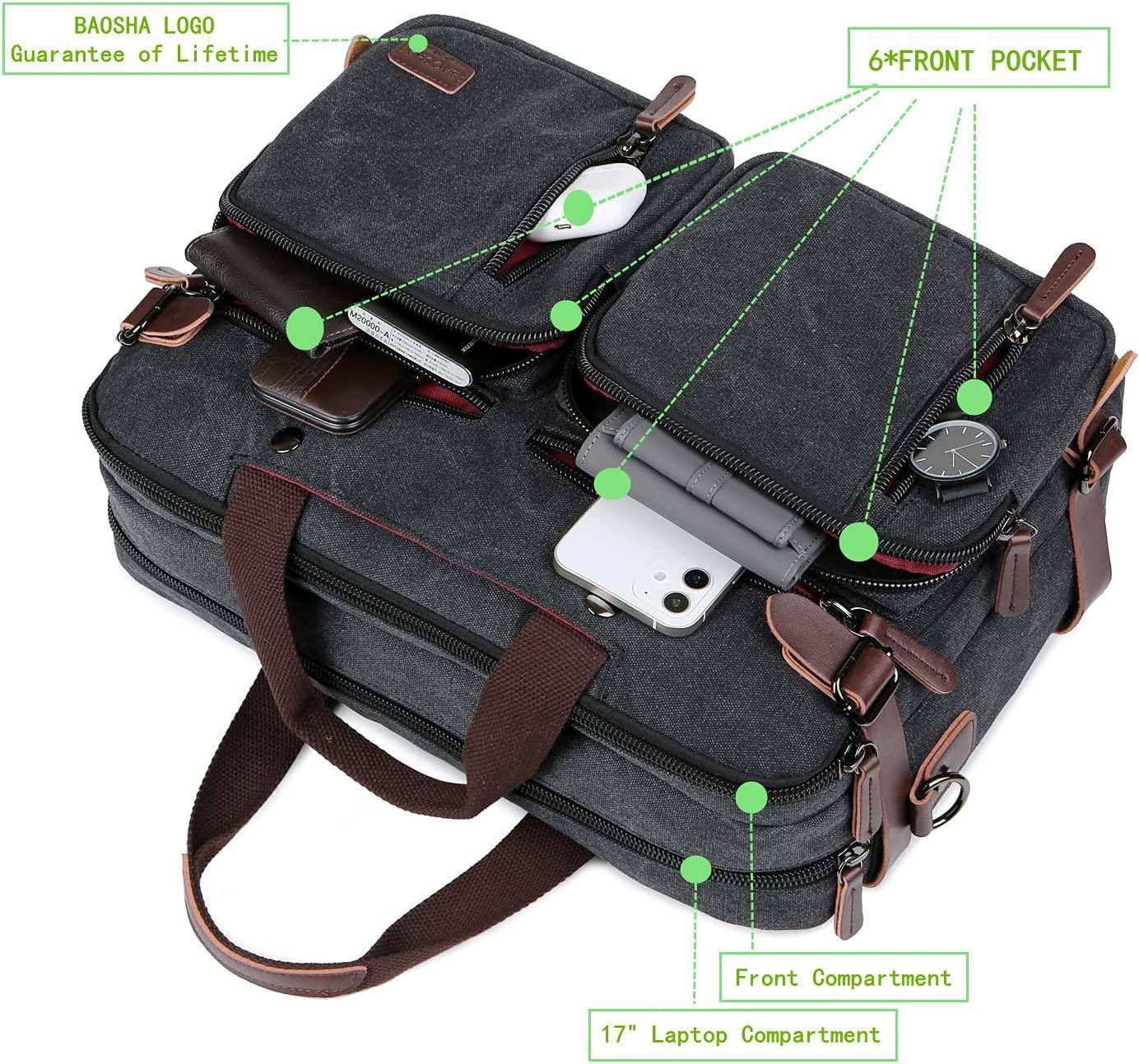 Men's Canvas Messenger Bag – Structured Office Carry - Overture Gifts
