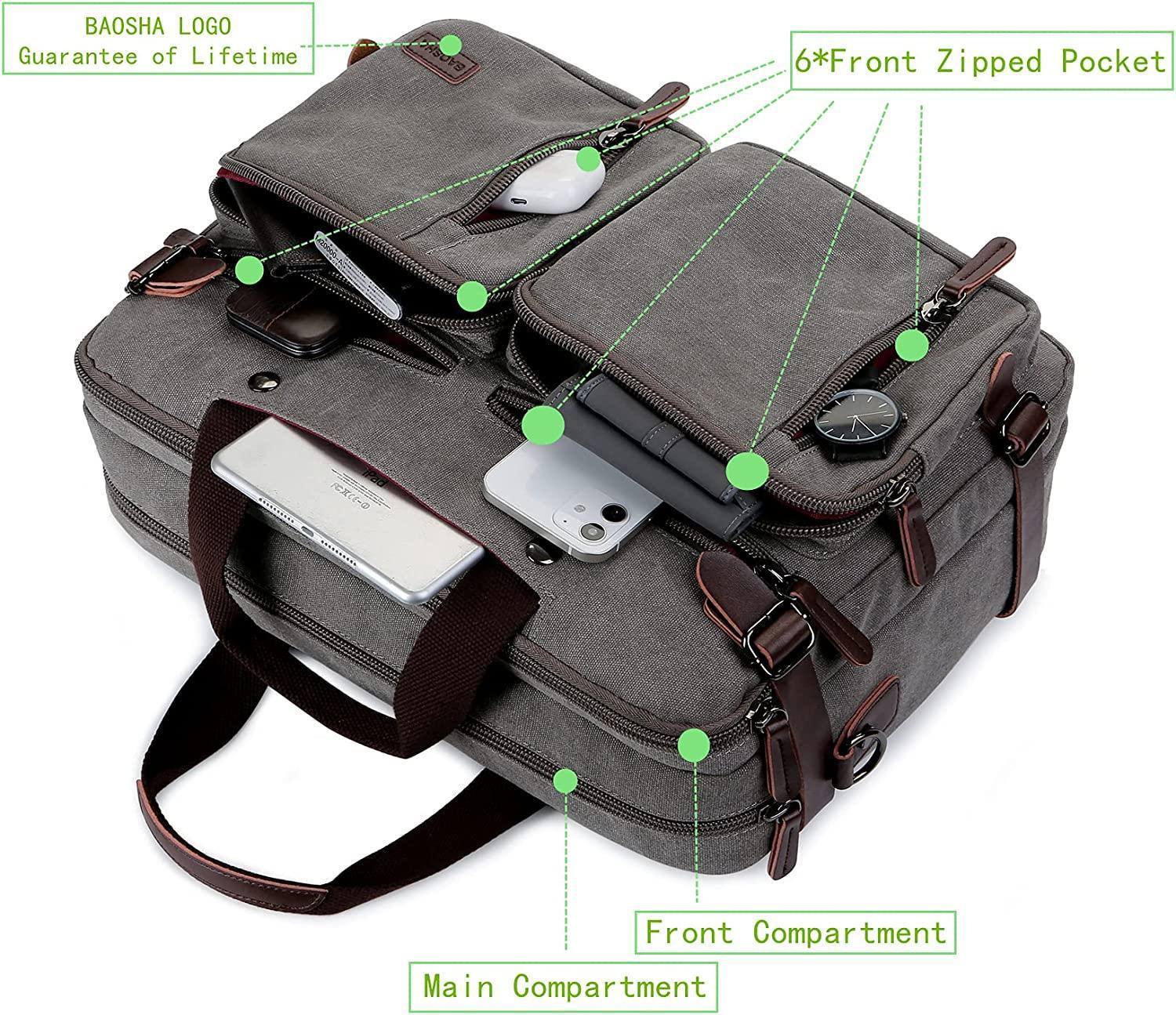 Men's Canvas Messenger Bag – Structured Office Carry - Overture Gifts