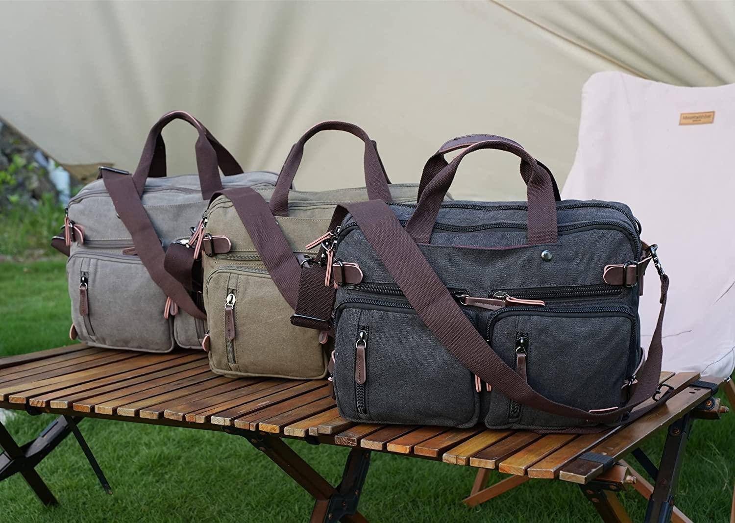 Men's Canvas Messenger Bag – Structured Office Carry - Overture Gifts