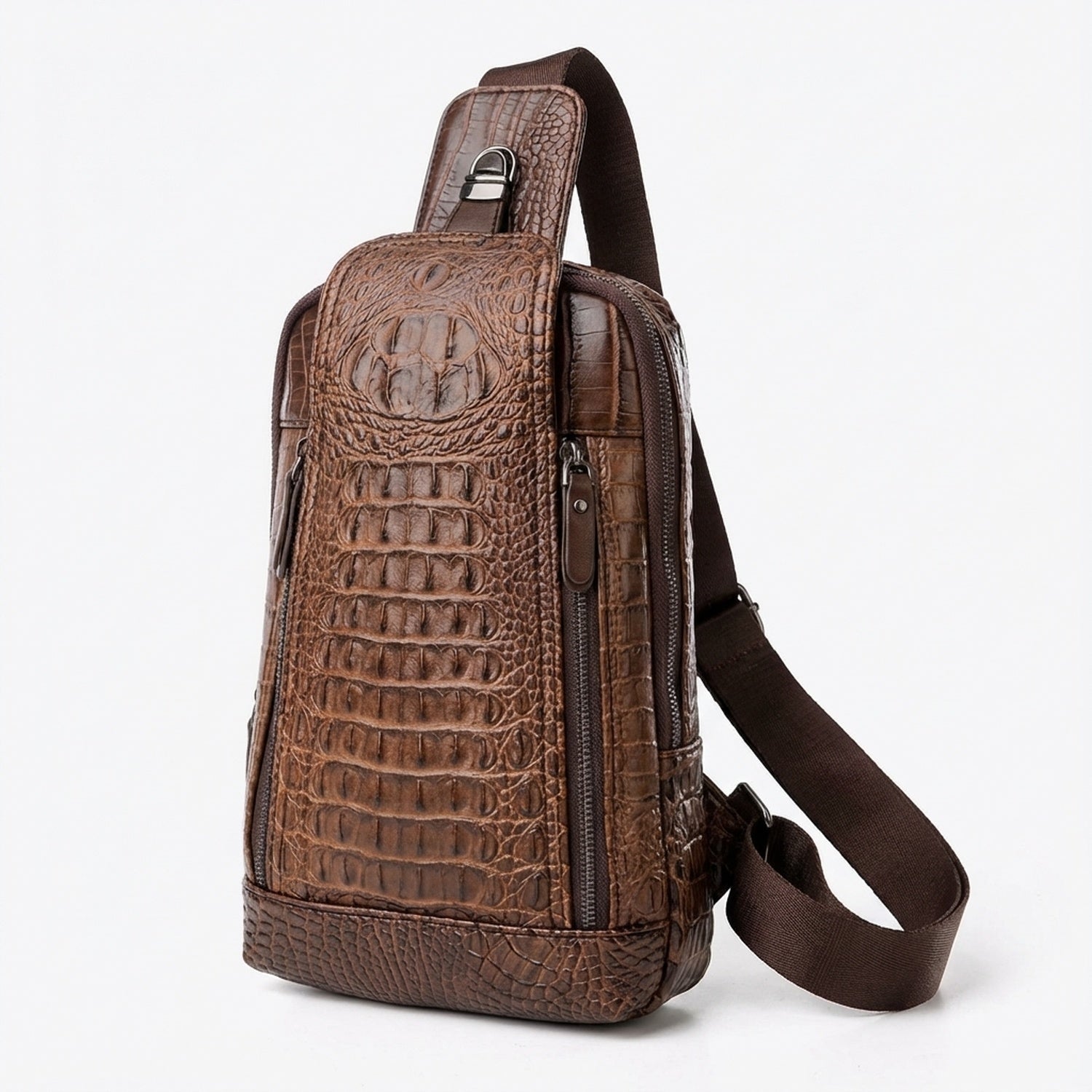 Men's Croc-Embossed Vegan Leather Sling – Refined Daily Carry - Overture Gifts