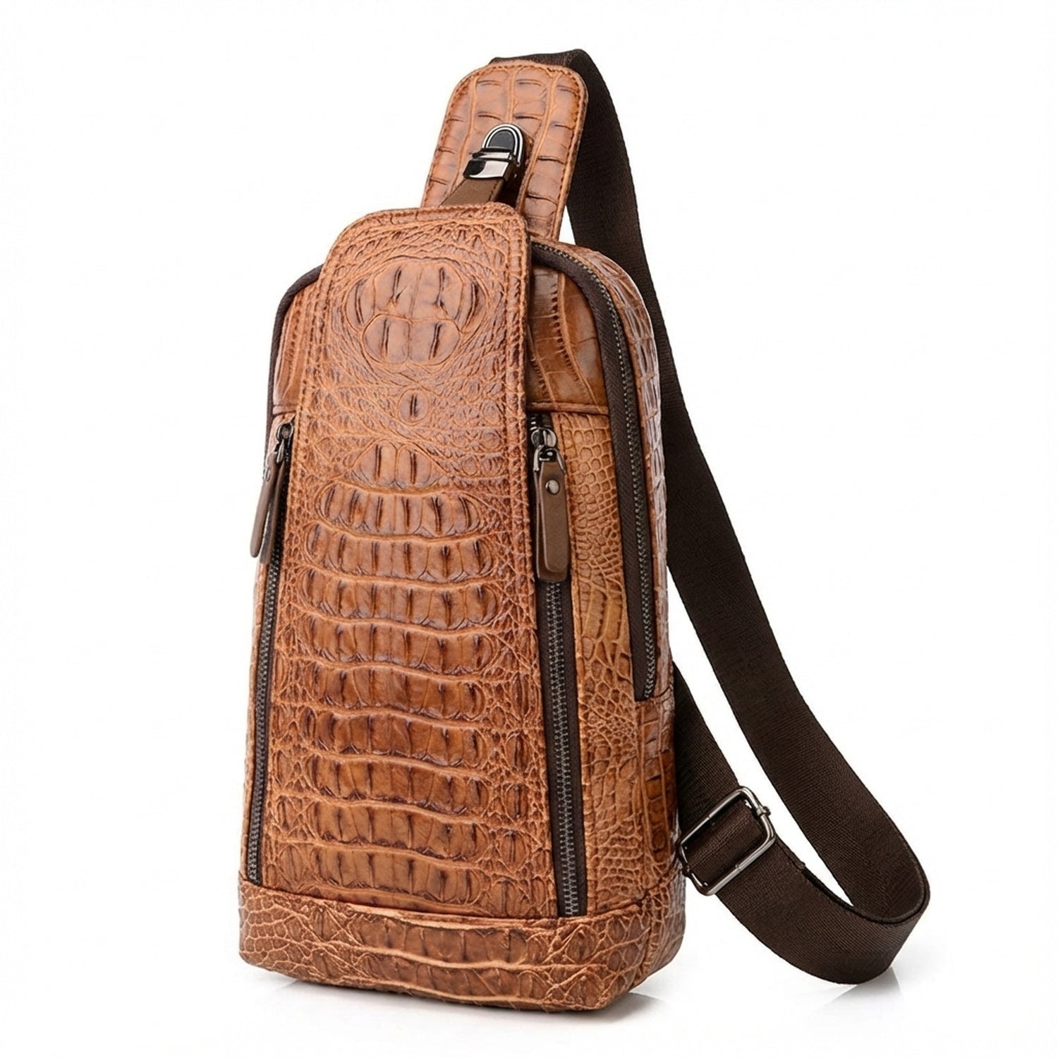 Men's Croc-Embossed Vegan Leather Sling – Refined Daily Carry - Overture Gifts