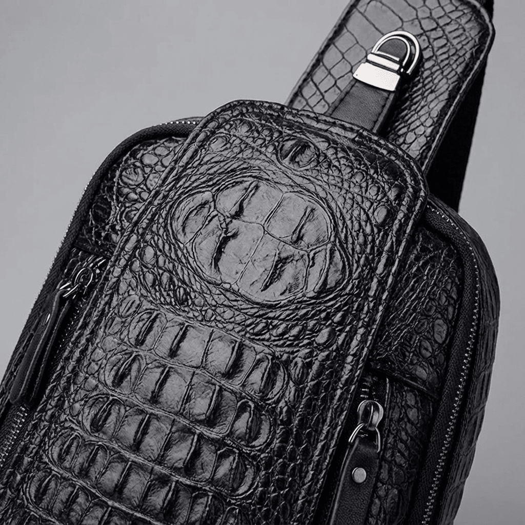 Men's Croc-Embossed Vegan Leather Sling – Refined Daily Carry - Overture Gifts