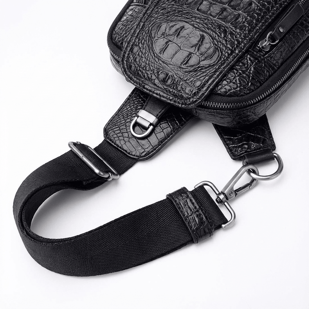 Men's Croc-Embossed Vegan Leather Sling – Refined Daily Carry - Overture Gifts