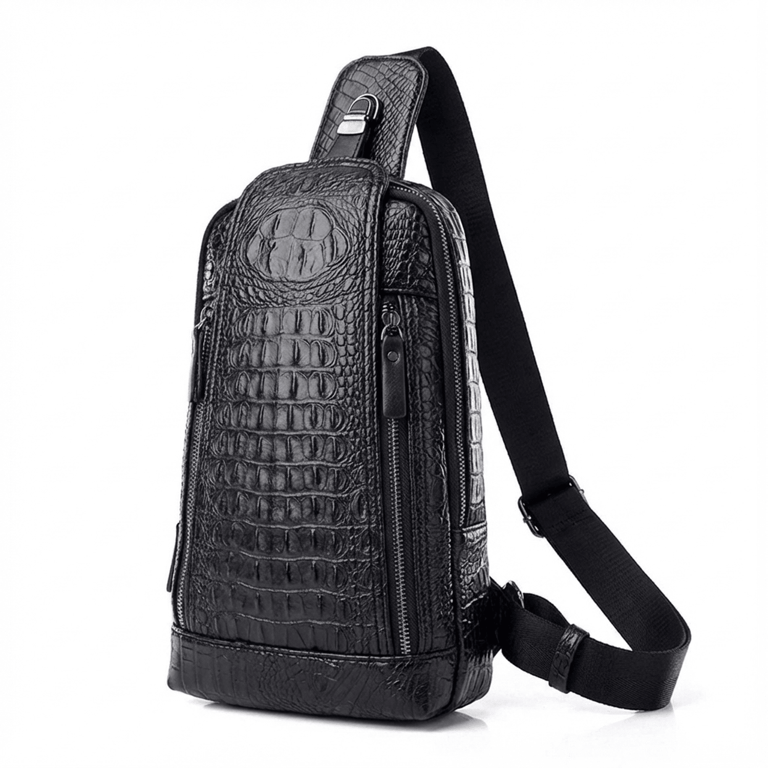 Men's Croc-Embossed Vegan Leather Sling – Refined Daily Carry - Overture Gifts