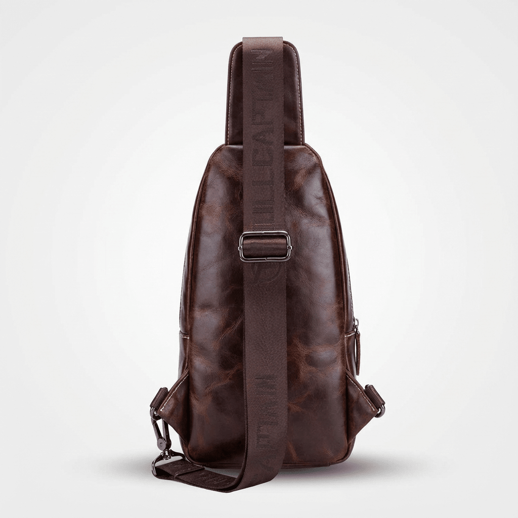 Men's Genuine Leather Sling Bag – Structured Office Carry - Overture Gifts