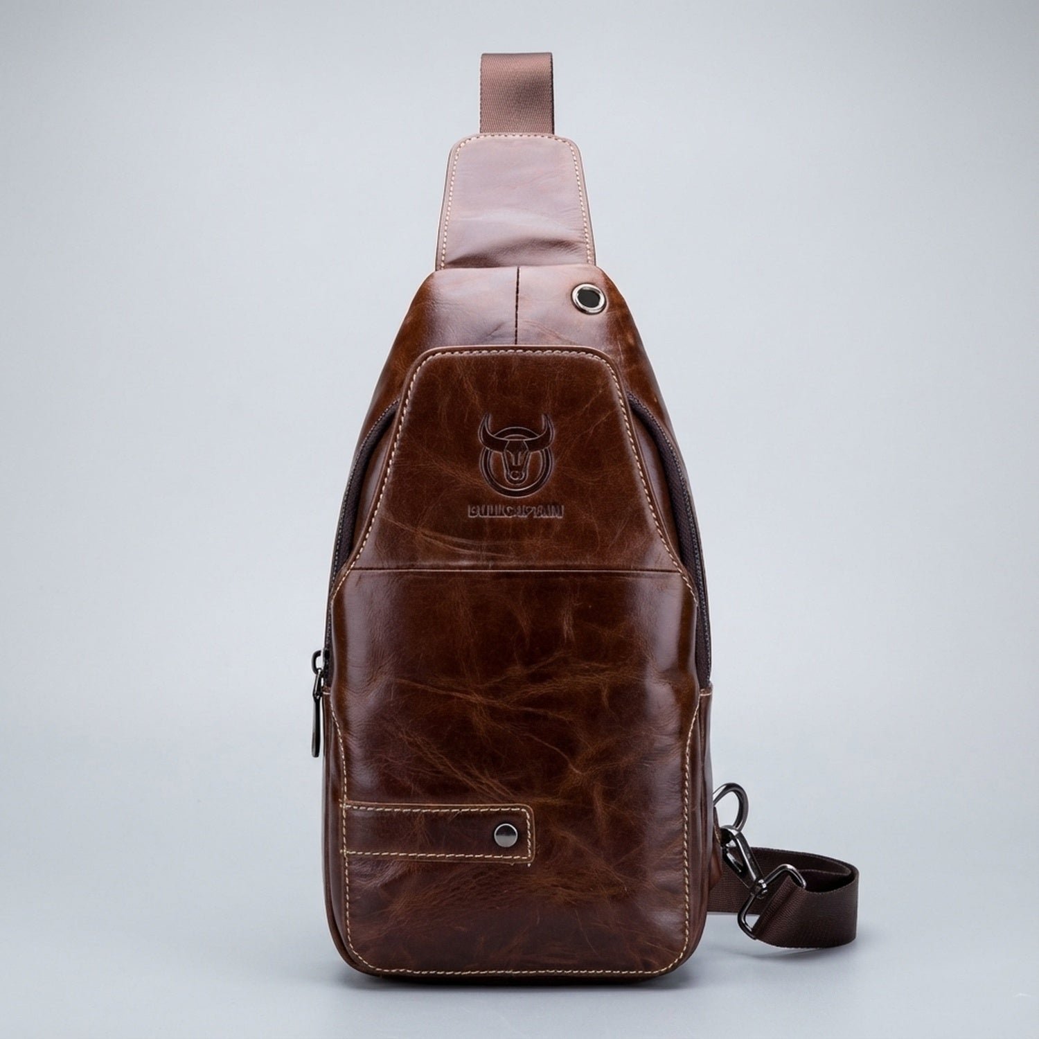 Men's Genuine Leather Sling Bag – Structured Office Carry - Overture Gifts