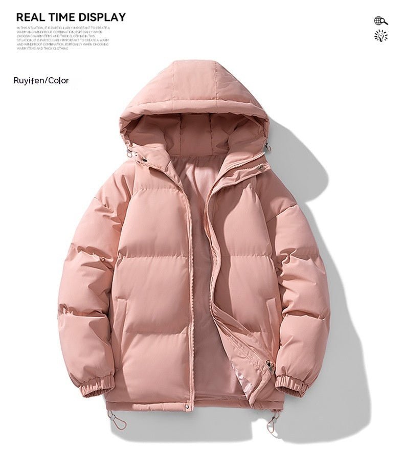 Men's Hoodie Coat Winter Fashion Solid ZIp-up Thickened Cotton-padded Jacket Casual Warm Outwear Top Clothing - Overture Gifts