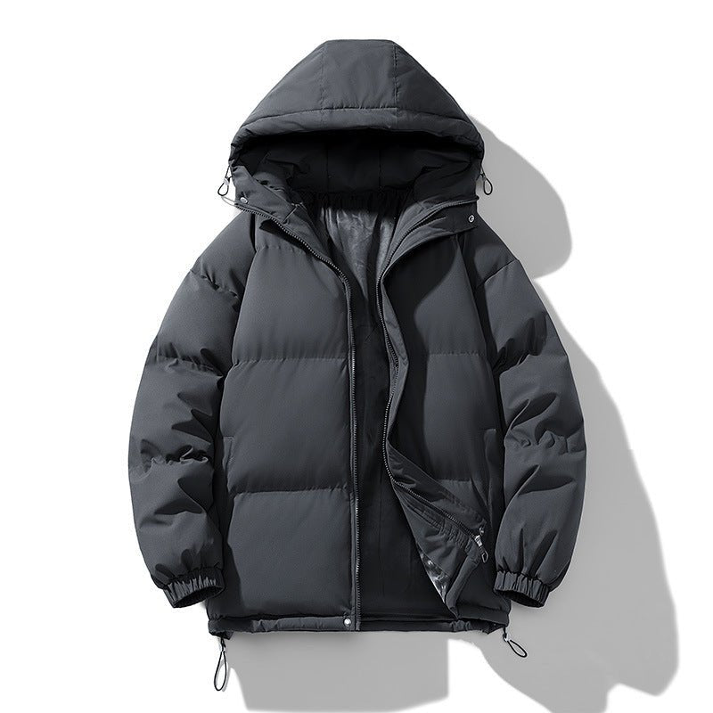Men's Hoodie Coat Winter Fashion Solid ZIp-up Thickened Cotton-padded Jacket Casual Warm Outwear Top Clothing - Overture Gifts