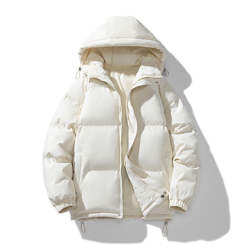 Men's Hoodie Coat Winter Fashion Solid ZIp-up Thickened Cotton-padded Jacket Casual Warm Outwear Top Clothing - Overture Gifts