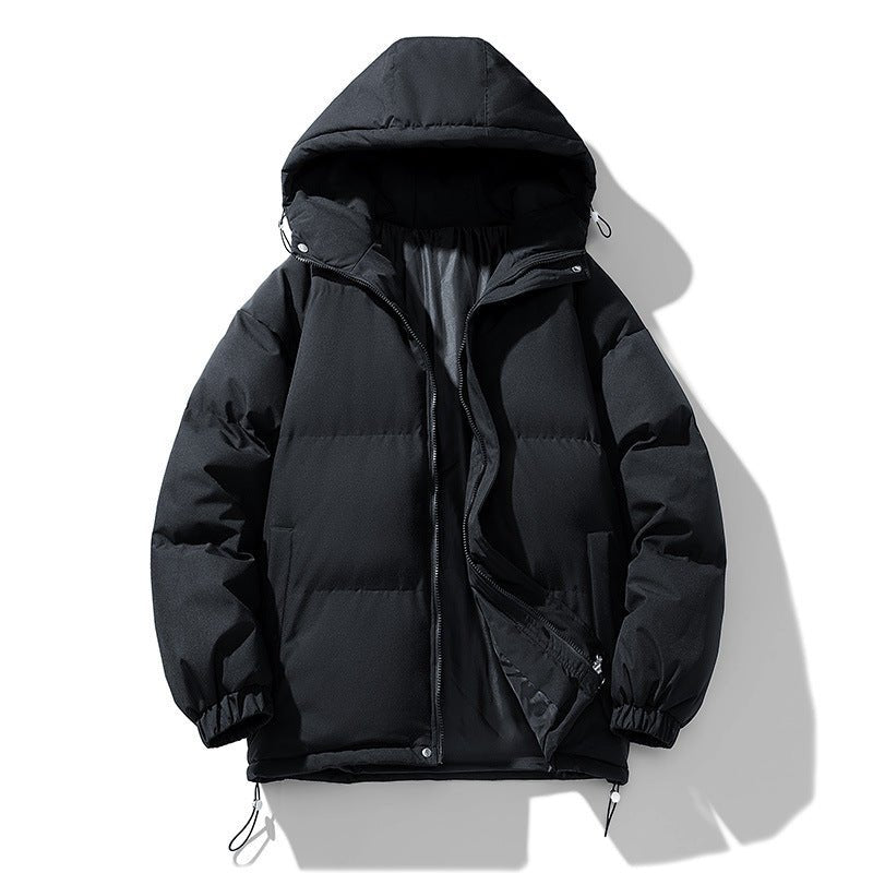 Men's Hoodie Coat Winter Fashion Solid ZIp-up Thickened Cotton-padded Jacket Casual Warm Outwear Top Clothing - Overture Gifts