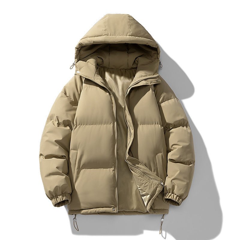 Men's Hoodie Coat Winter Fashion Solid ZIp-up Thickened Cotton-padded Jacket Casual Warm Outwear Top Clothing - Overture Gifts