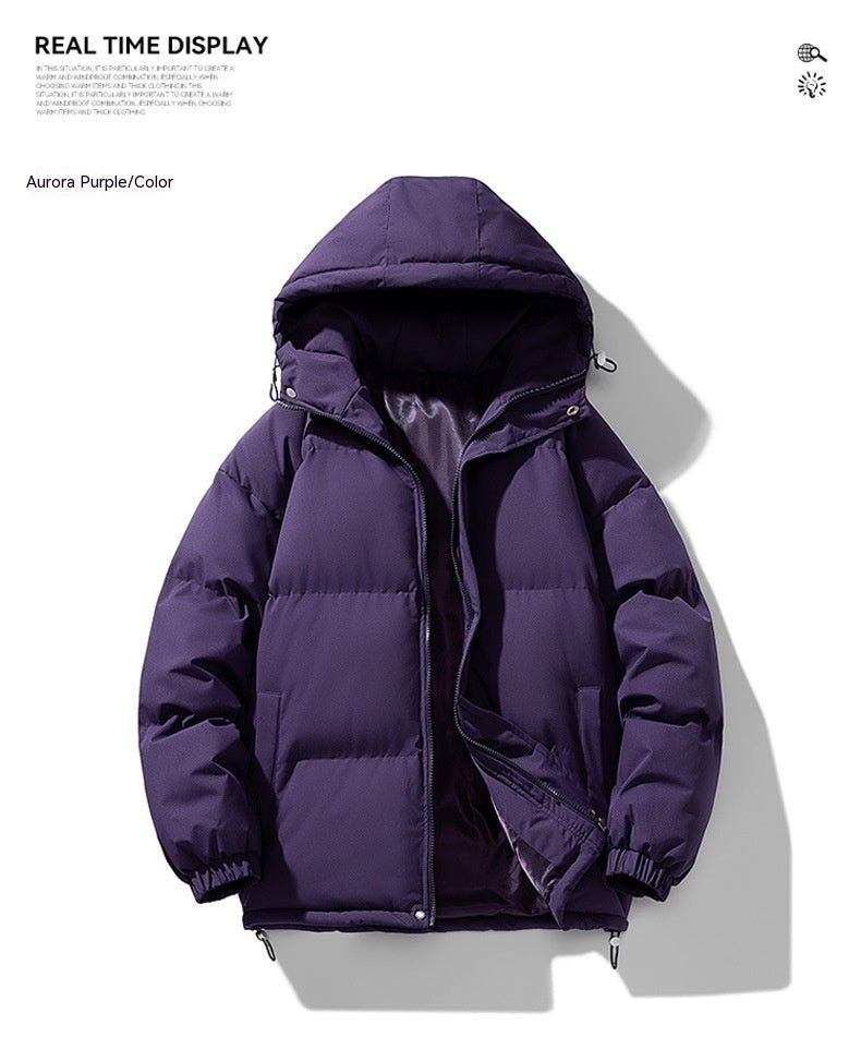 Men's Hoodie Coat Winter Fashion Solid ZIp-up Thickened Cotton-padded Jacket Casual Warm Outwear Top Clothing - Overture Gifts