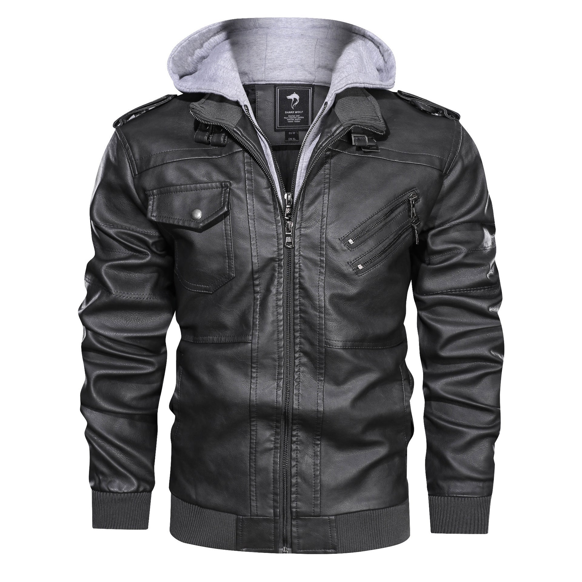 Men'S Jacket Coat Leather Pu Removable C Ap - Overture Gifts