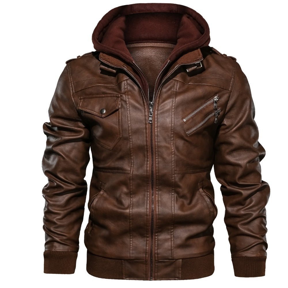 Men'S Jacket Coat Leather Pu Removable C Ap - Overture Gifts
