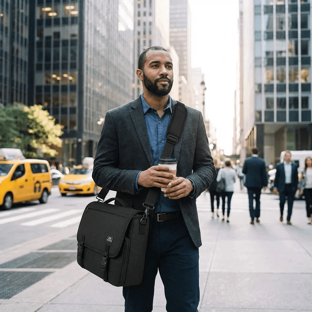 Men's Nylon Messenger Bag – Executive Commuter Carry - Overture Gifts