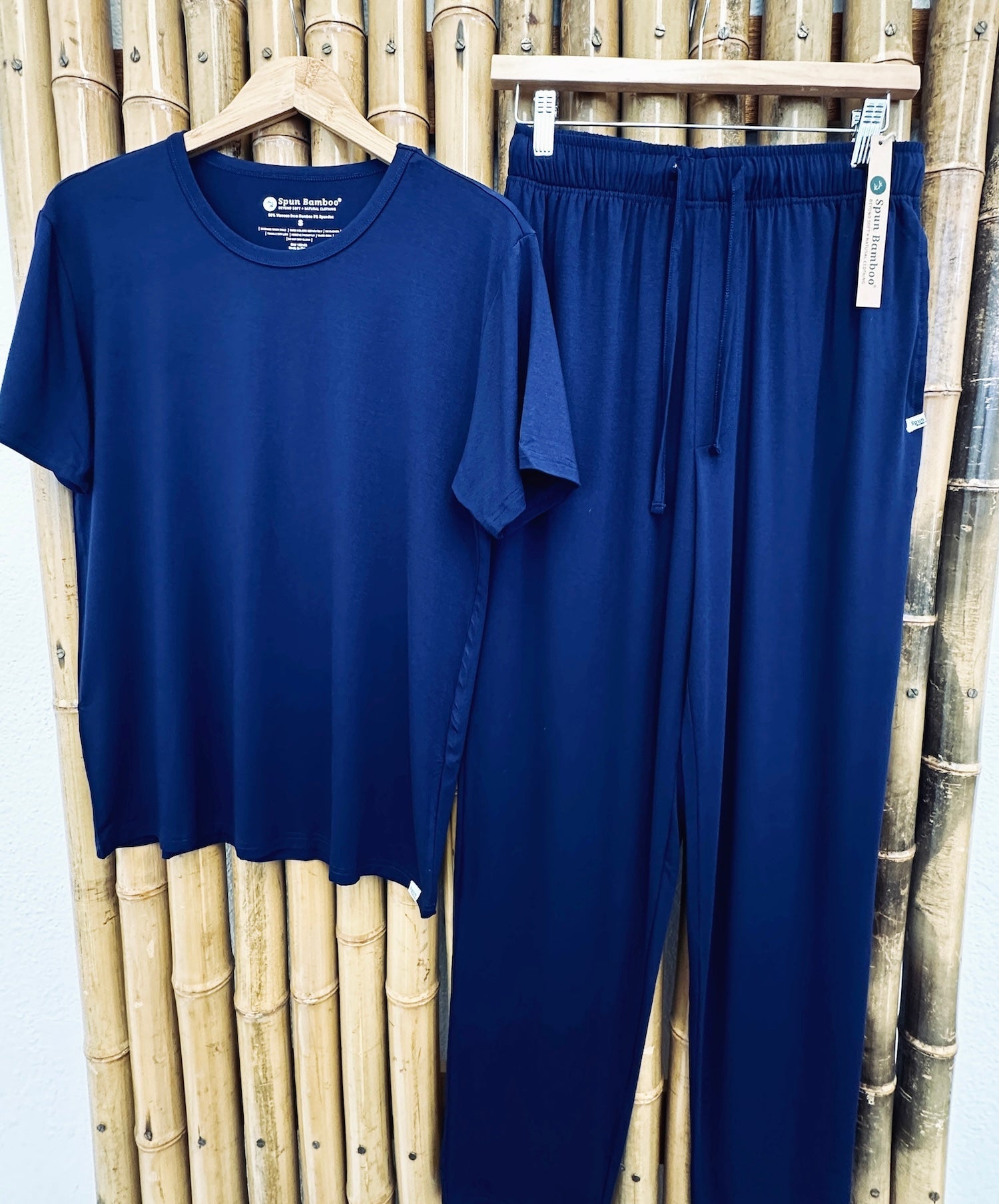 Men's Soft Bamboo Lounge Pajama Set - Short Sleeve Top & Pants - Overture Gifts