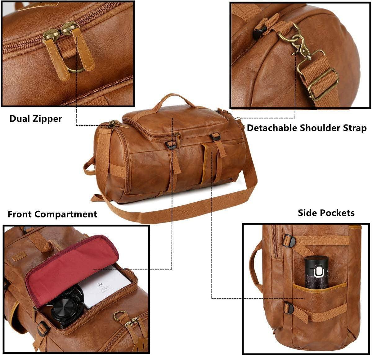 Men's Vegan Leather Backpack – Convertible Work Carry - Overture Gifts