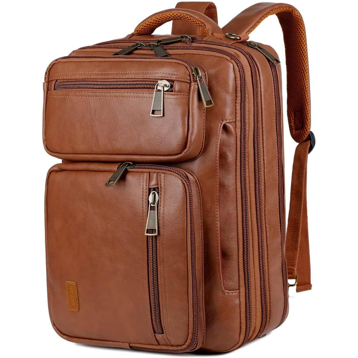 Men's Vegan Leather Backpack – Convertible Work Carry - Overture Gifts