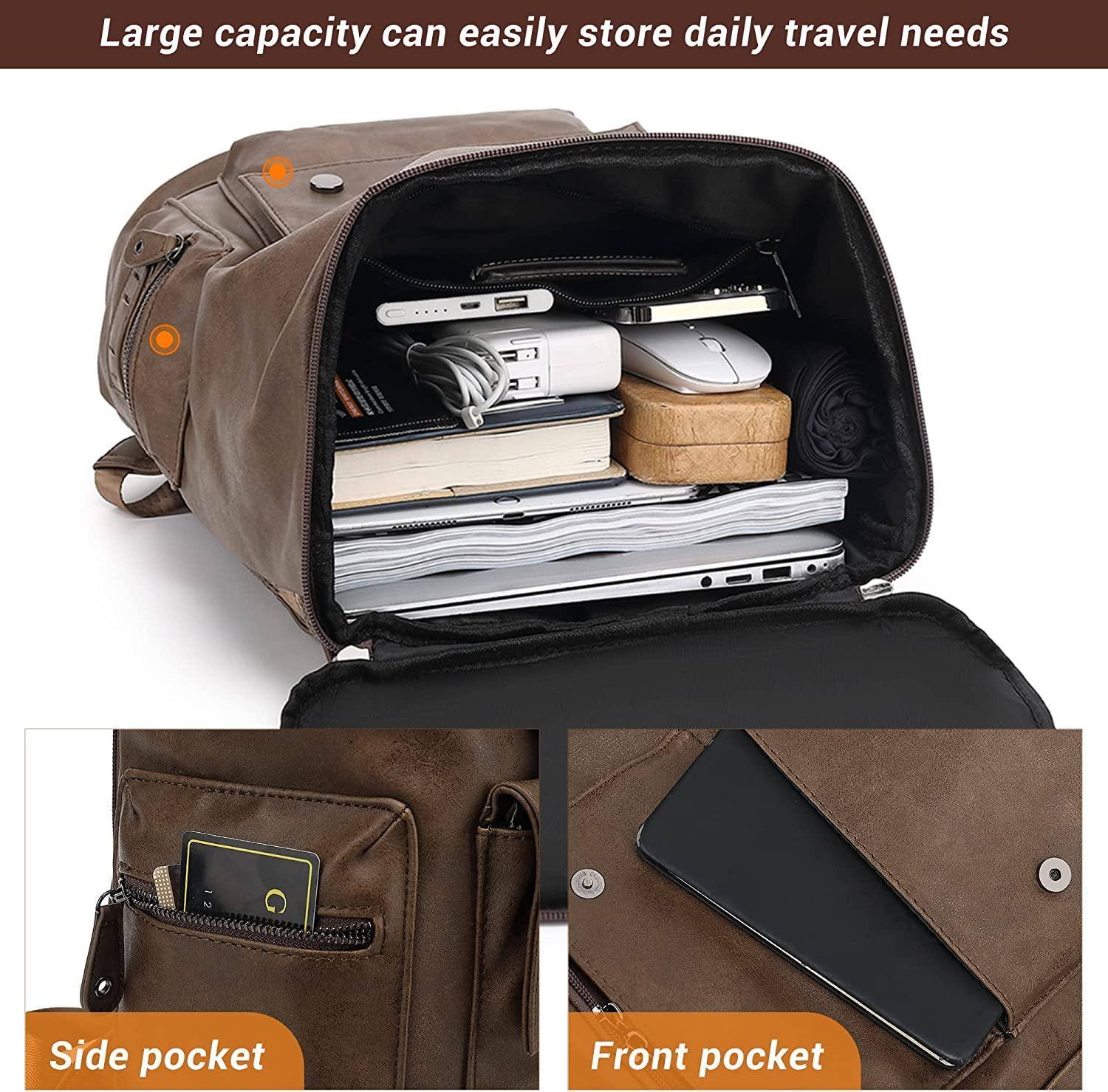 Men's Vegan Leather Backpack – Executive Commuter Carry - Overture Gifts