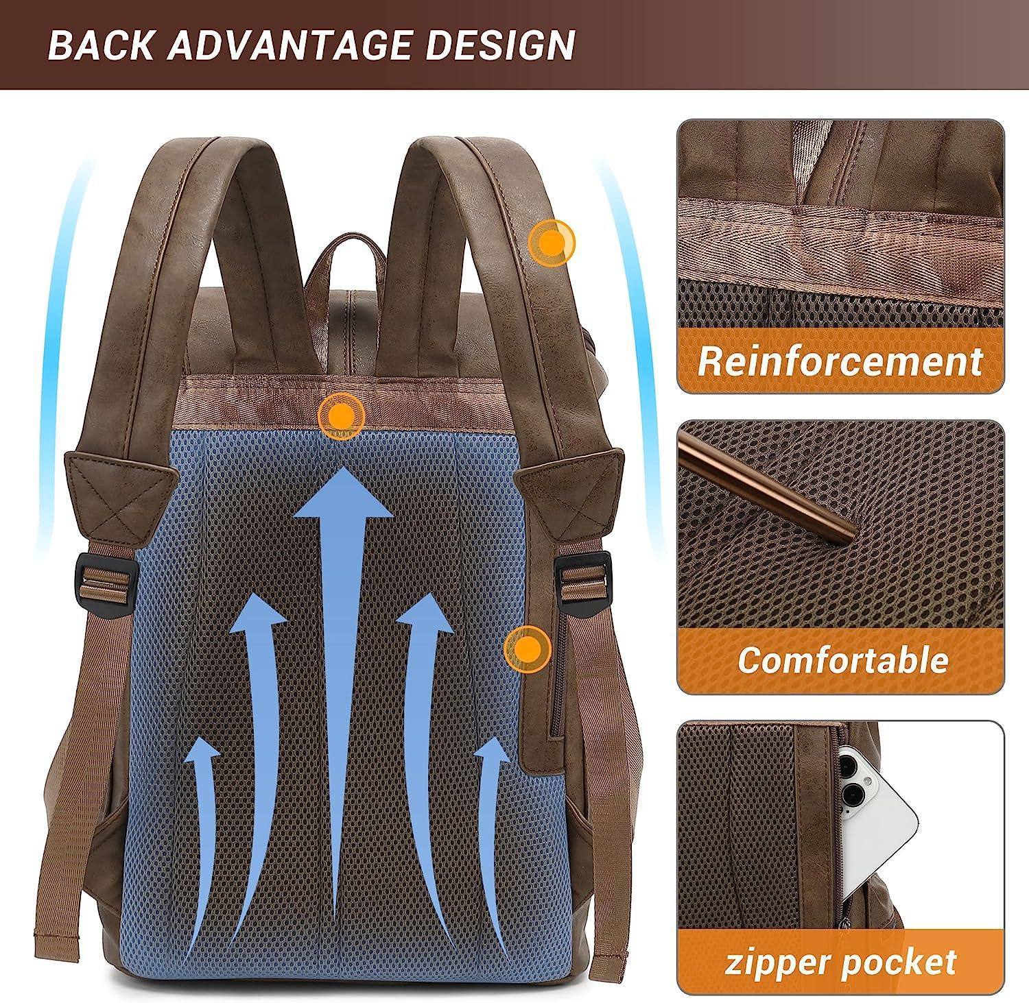 Men's Vegan Leather Backpack – Executive Commuter Carry - Overture Gifts