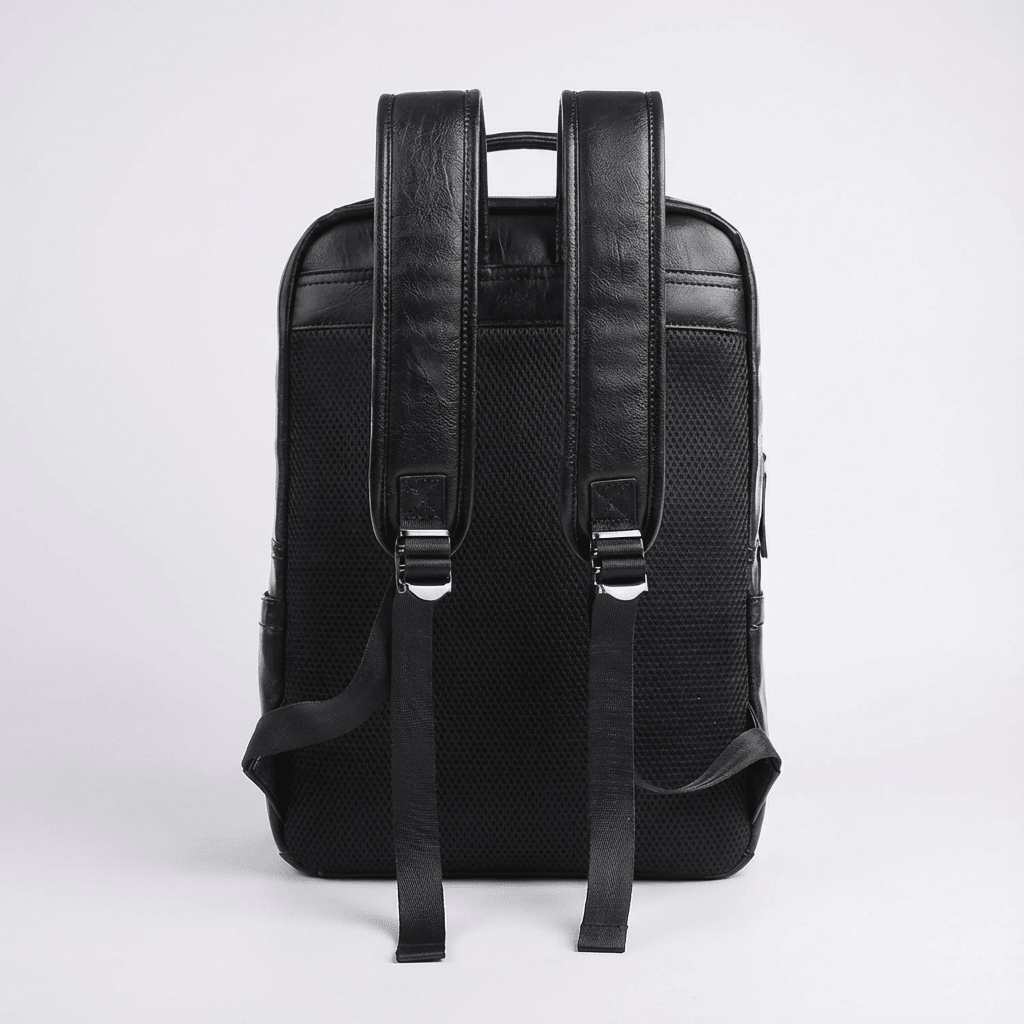 Men's Vegan Leather Backpack – Structured Travel Carry - Overture Gifts