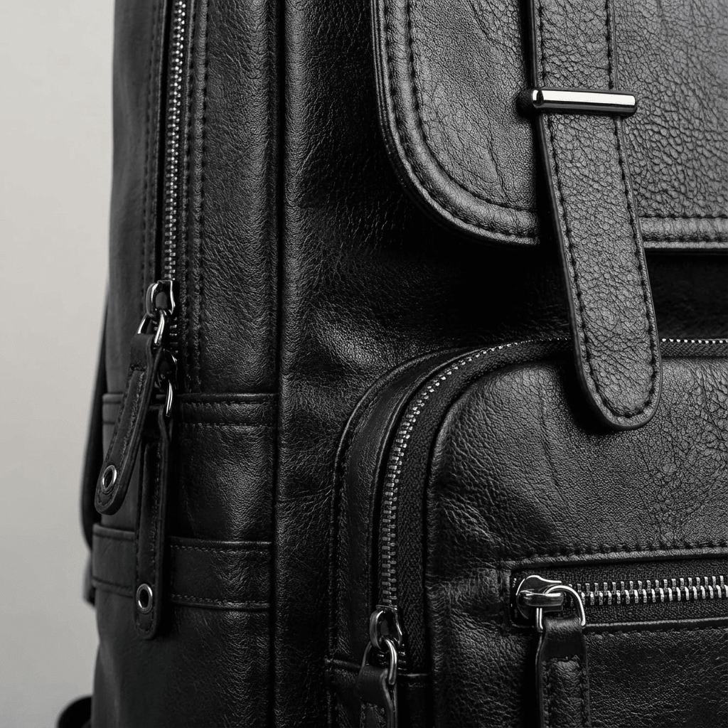 Men's Vegan Leather Backpack – Structured Travel Carry - Overture Gifts