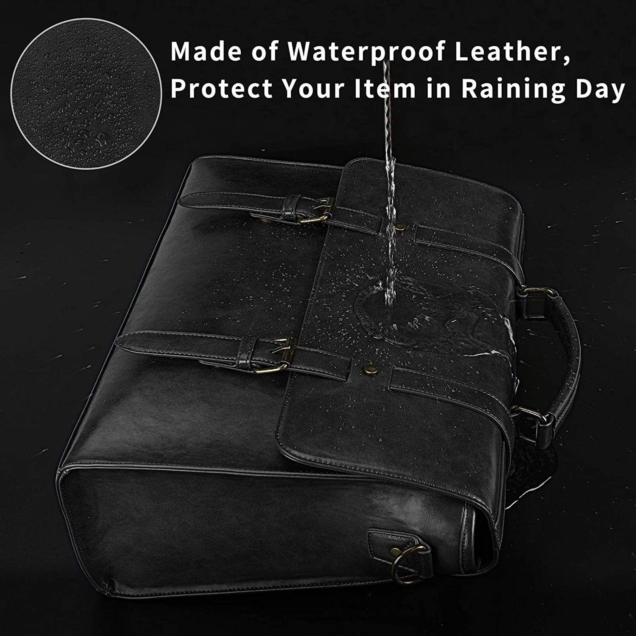 Men's Vegan Leather Messenger Bag – Professional Laptop Carry - Overture Gifts