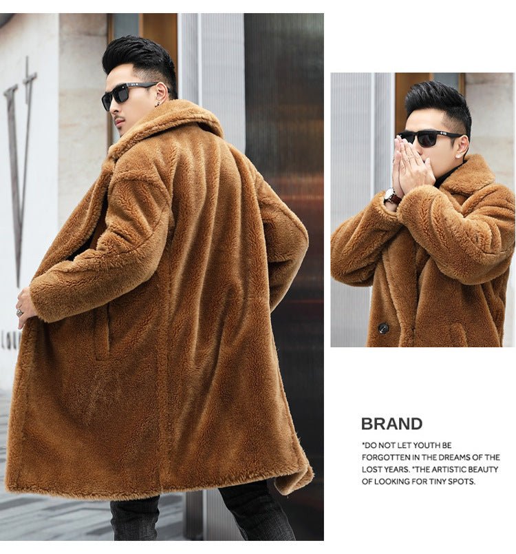 Men's Winter New Thickened Cashmere Long Warm Fur Coat - Overture Gifts