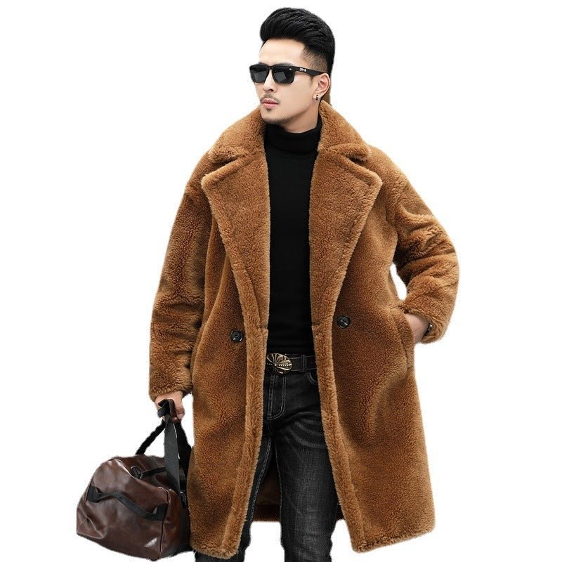 Men's Winter New Thickened Cashmere Long Warm Fur Coat - Overture Gifts