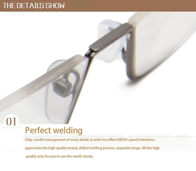 Metal Anti Blue Light Reading Glasses Men Half Frame Prescription Eyeglasses Male Eyewear With Case For Men And Women Unisex Stylish Eyeglasses Glasses Clear Lens +1.75