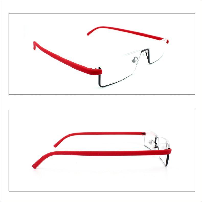 Metal Anti Blue Light Reading Glasses Men Half Frame Prescription Eyeglasses Male Eyewear With Case For Men And Women Unisex Stylish Eyeglasses Glasses Clear Lens +1.75