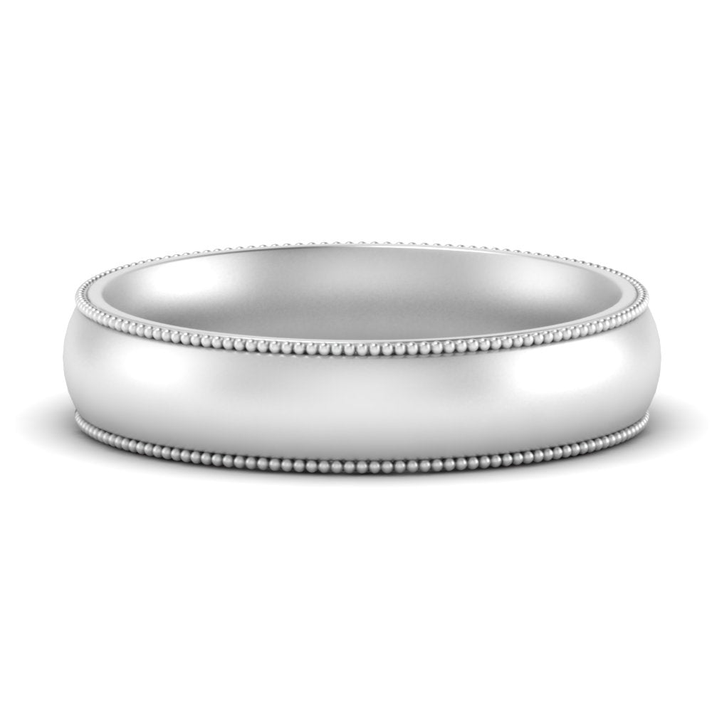 4 mm Milgrain Comfort Fit Mens Wedding Band