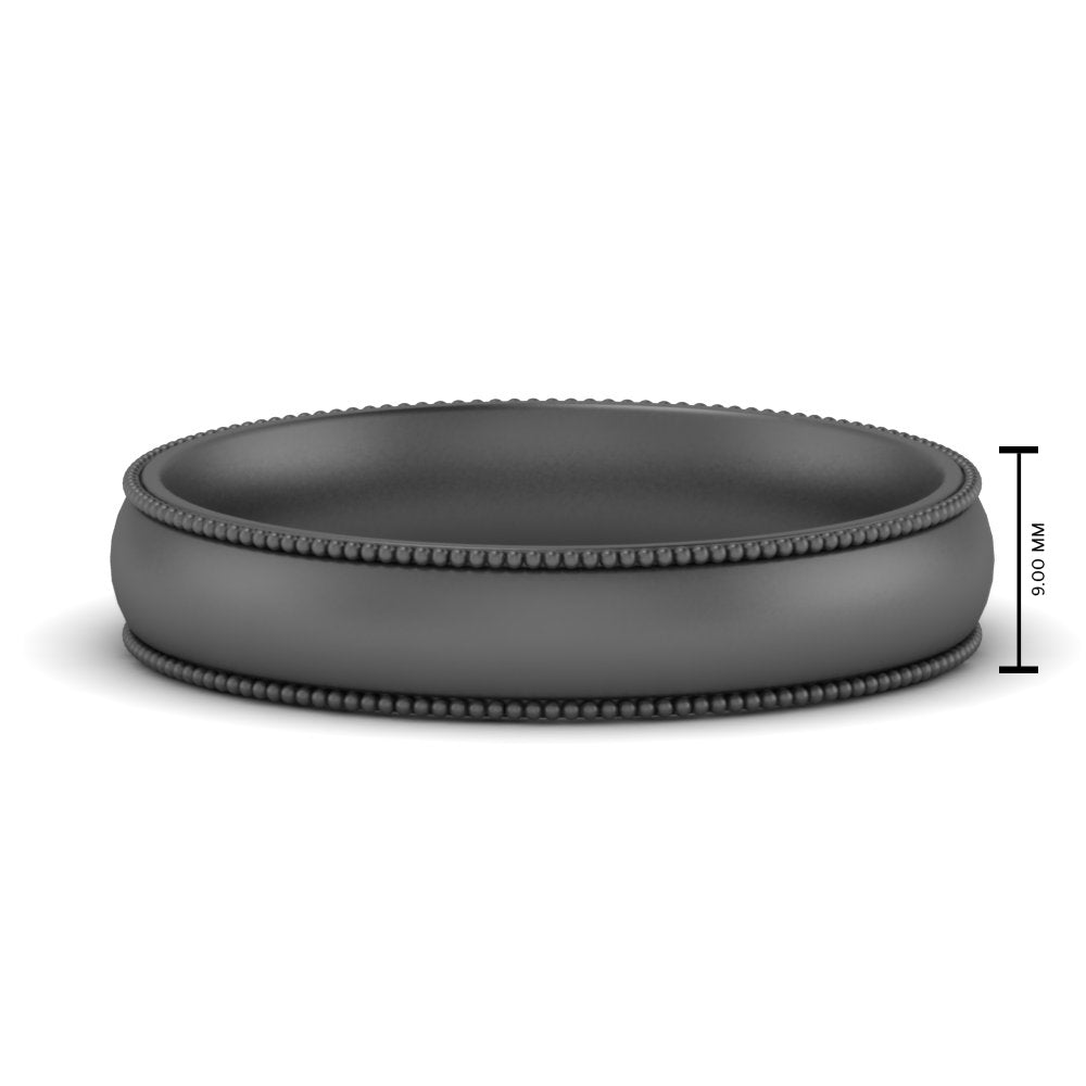 4 mm Milgrain Comfort Fit Mens Wedding Band
