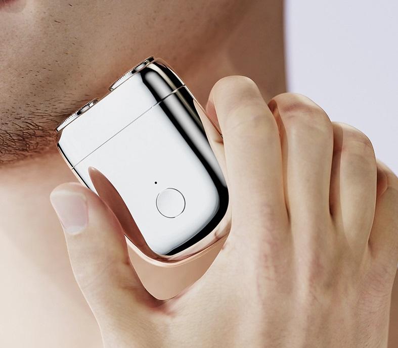 Mini electric shaver with magnetic suction dual blade heads 2-speed USB charging mini portable men's electric shaver - Overture Gifts