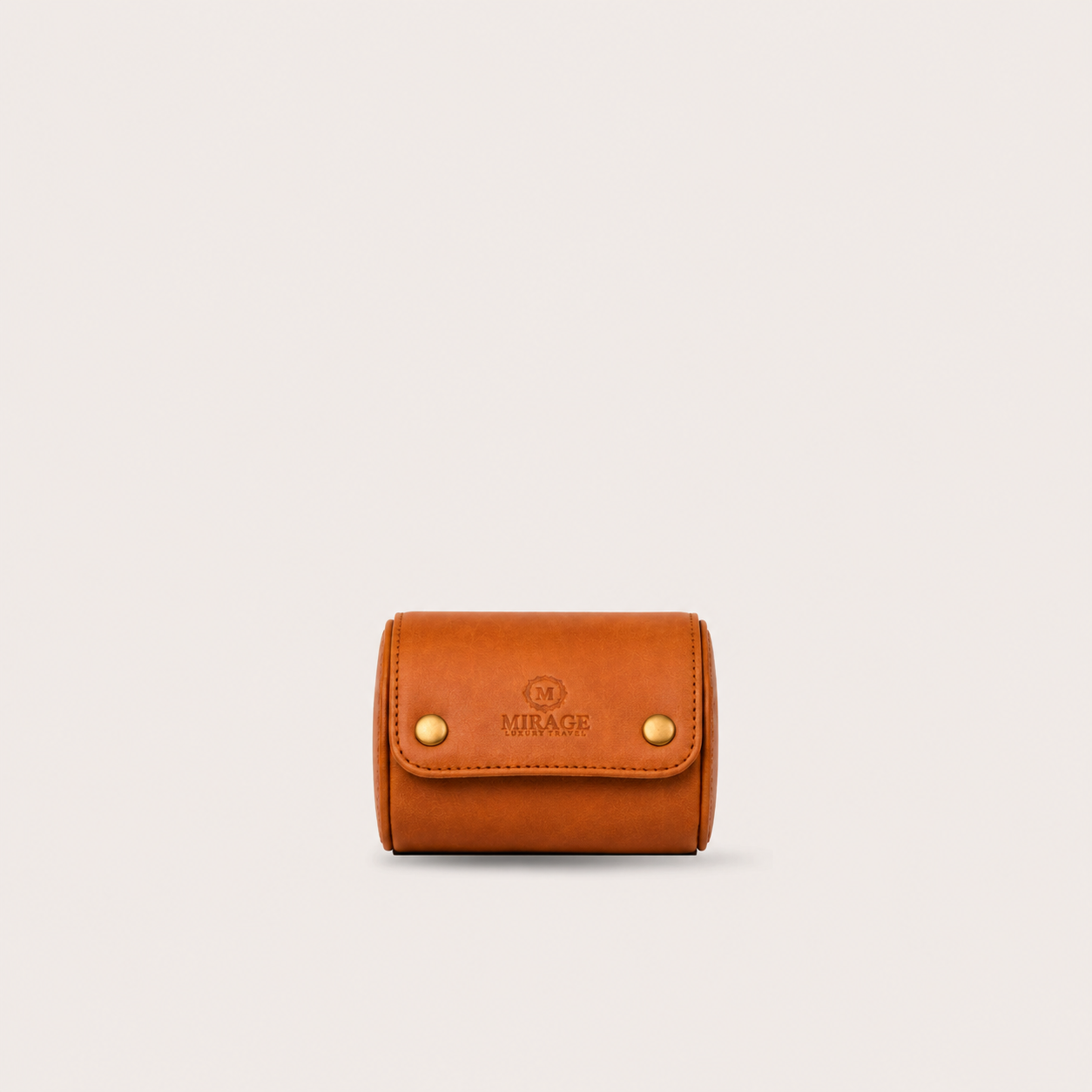1 Watch Travel Case Full-grain Leather Watch Roll (Tawny Brown)