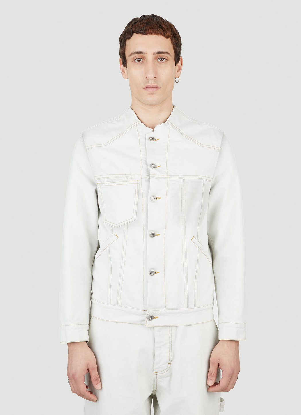 Maison Margiela Men Collarless Denim Jacket