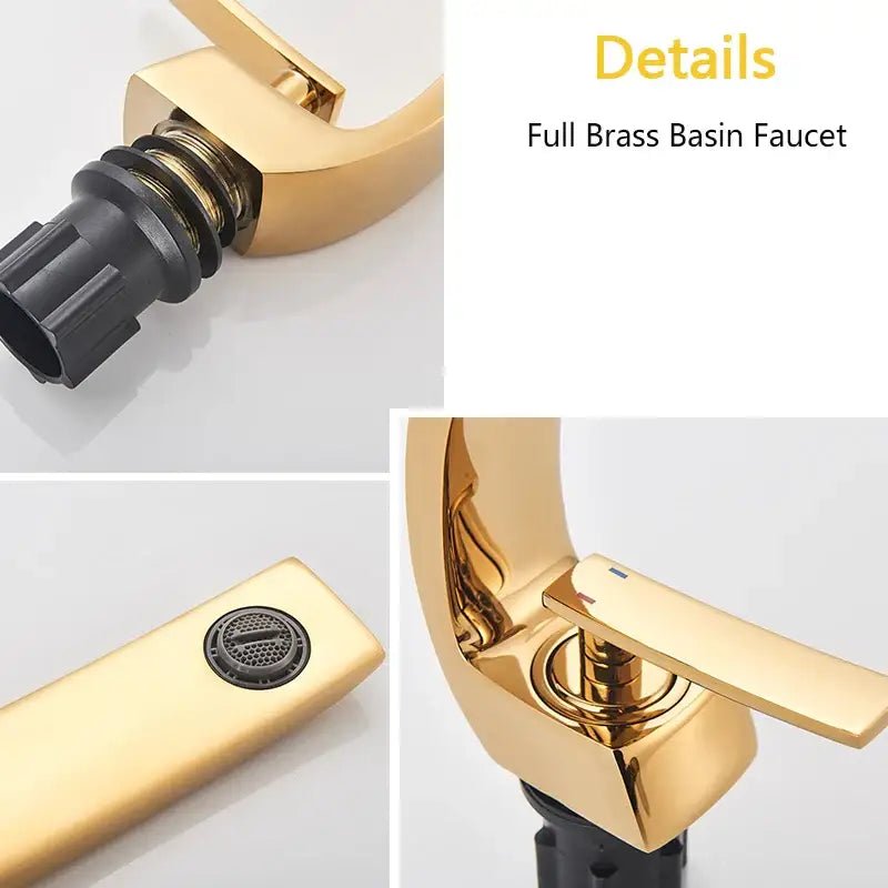Modern matte black luxury brass basin faucet bathroom mixer tap - Overture Gifts