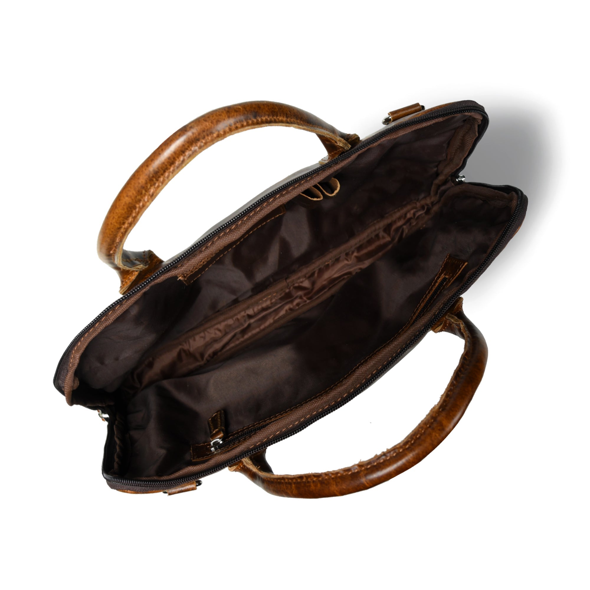 Modernist Leather Laptop Bag-Dark Brown - Overture Gifts