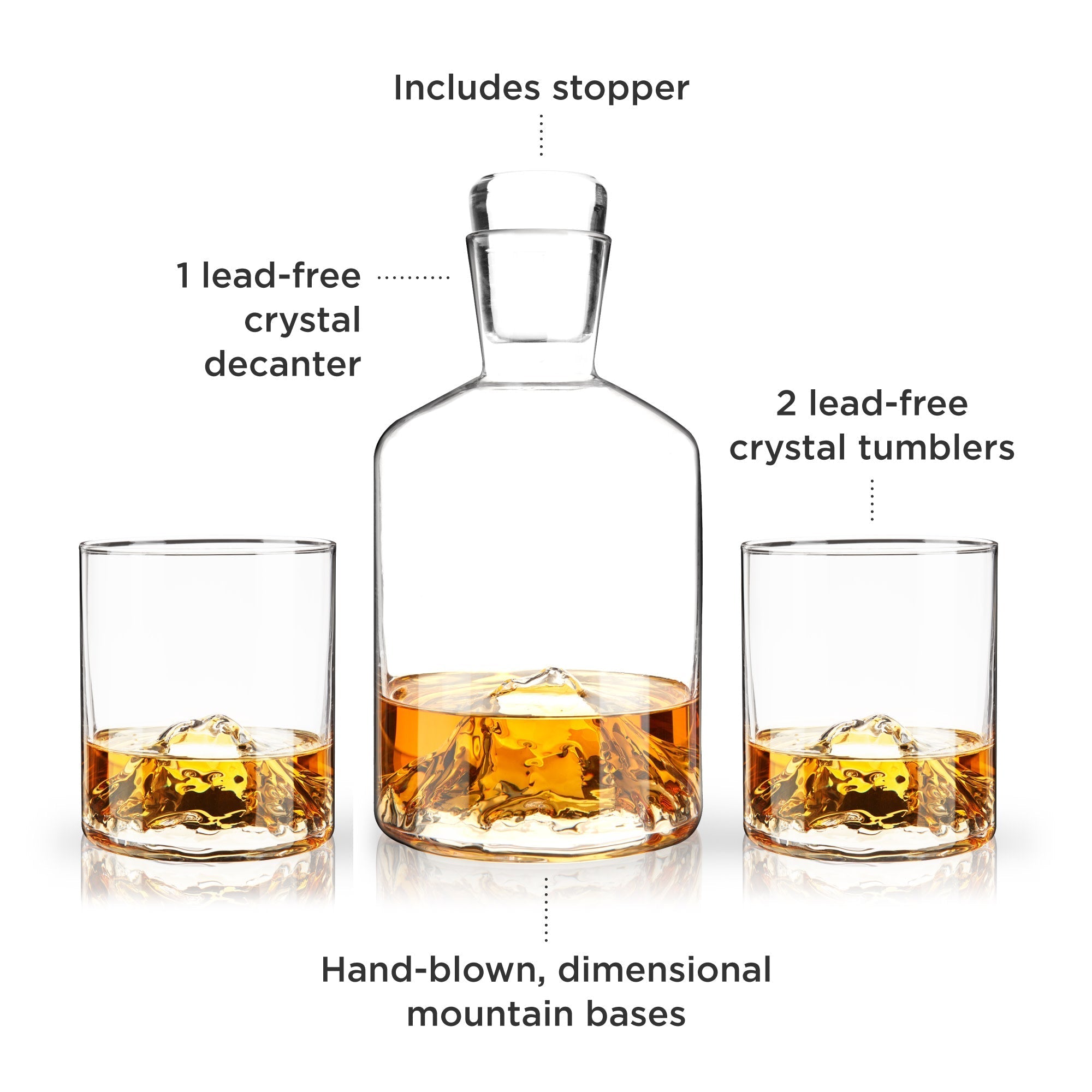 Mountain Crystal Decanter and Tumbler Set - Overture Gifts
