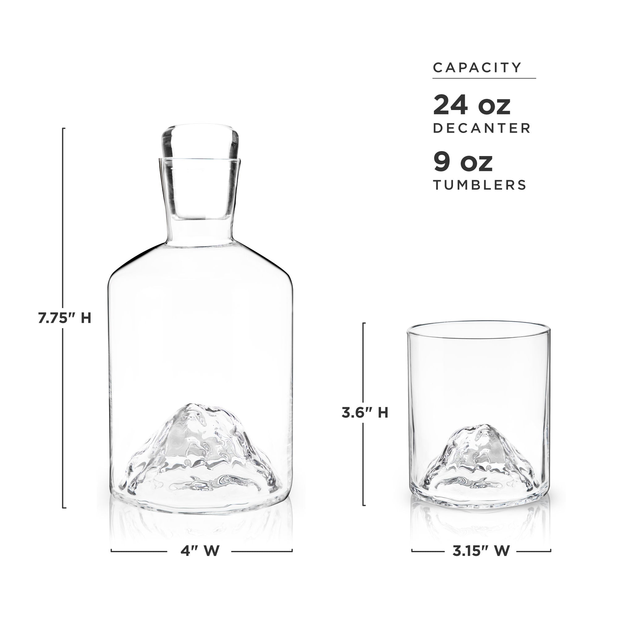 Mountain Crystal Decanter and Tumbler Set - Overture Gifts