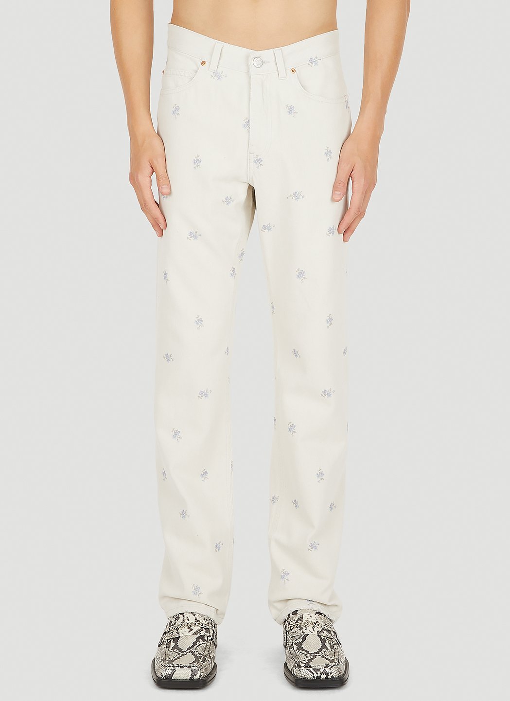 Martine Rose Men Relaxed Floral Print Jeans