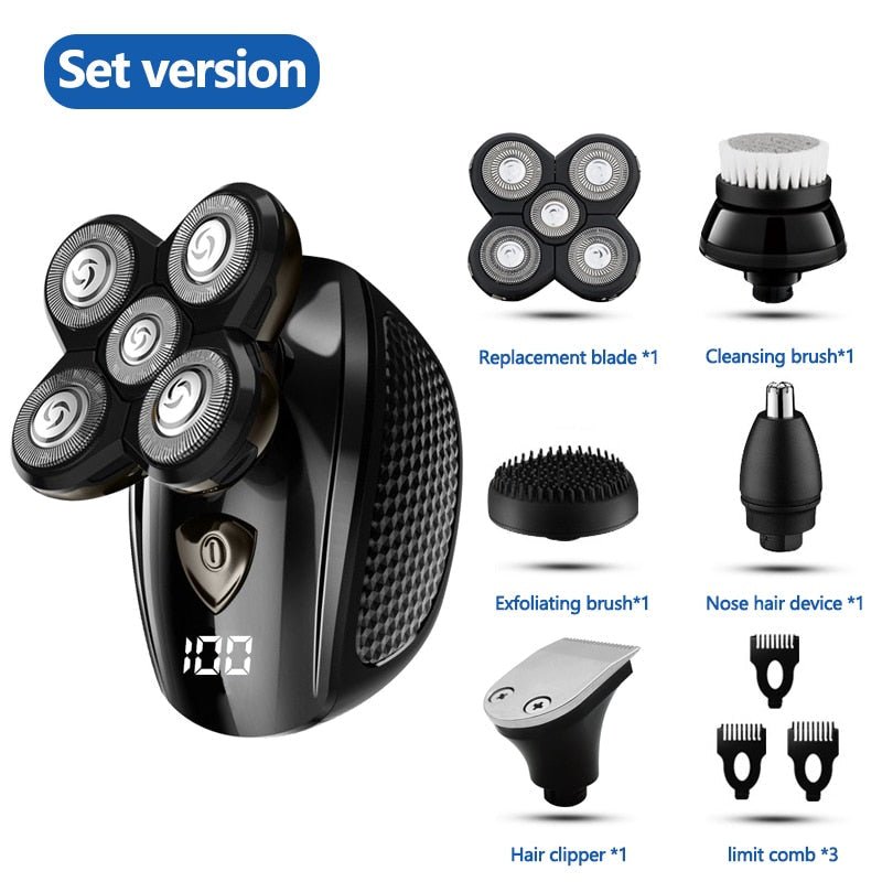 Multifunctional Grooming kit Electric Shaver Wet Dry For Men Electric Razor Rechargeable Bald Head Shaving Machine Beard Trimmer - Overture Gifts