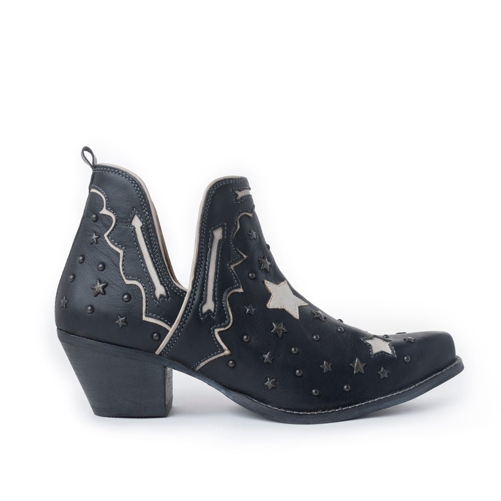 Myra Lone Star Sky Leather Rodeo Boots - Spilt-Top Handstitched Western Boots with Stud Detail for Rodeo Elegance - Overture Gifts